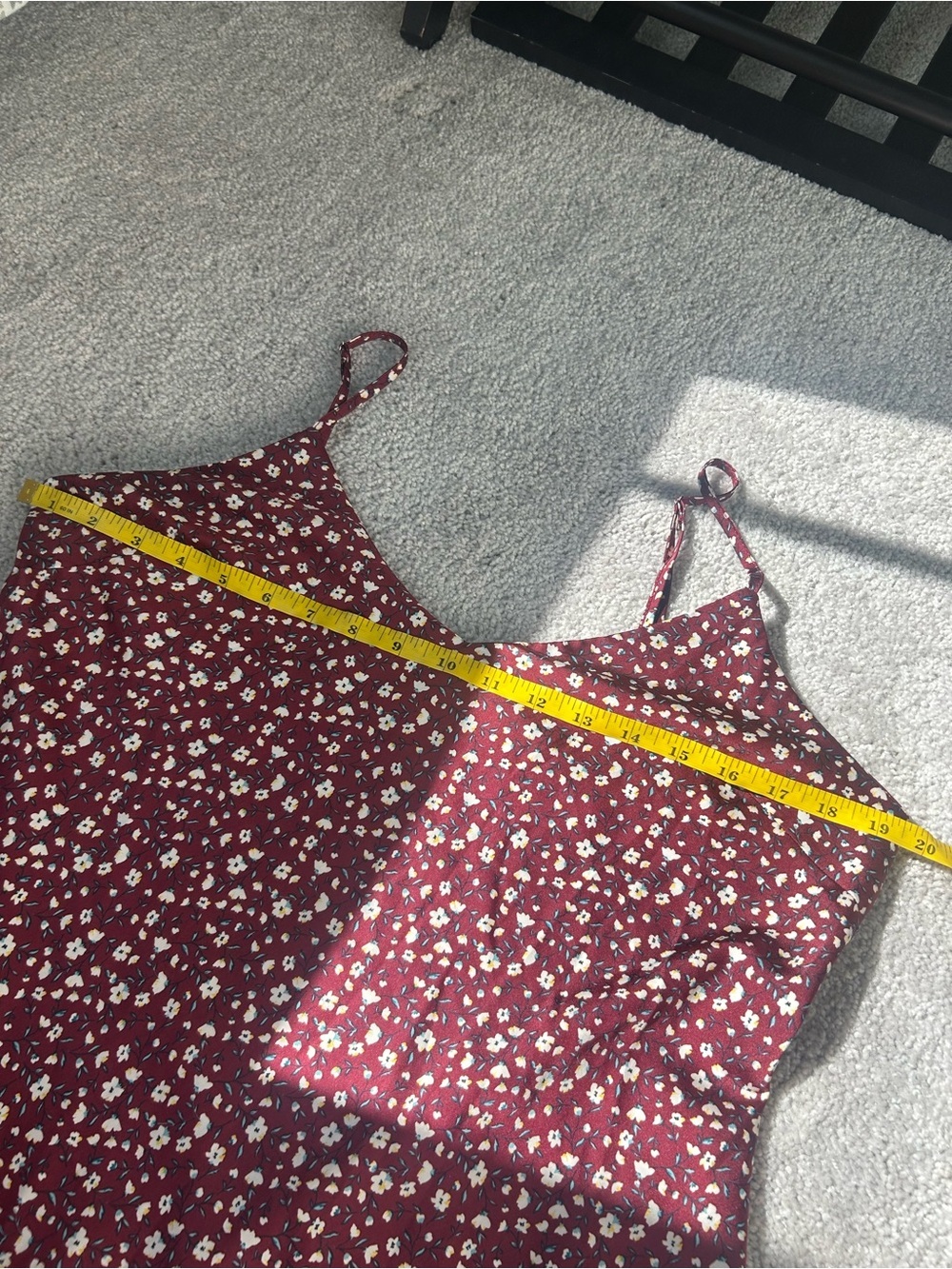 Women's Burgundy Floral Slip Dress - Picture 9 of 9